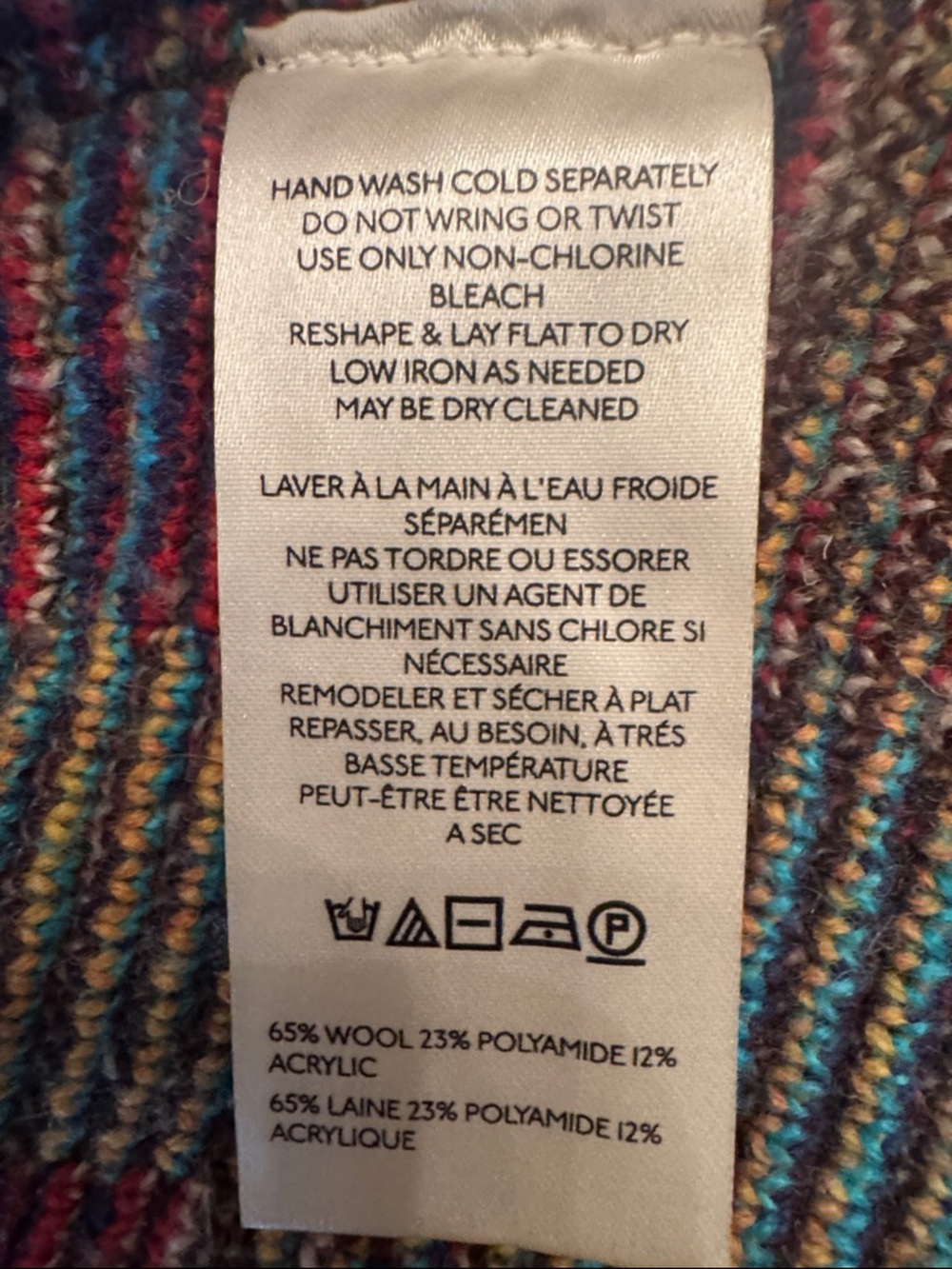 We The Free Multicolor Turquoise, Red & Navy Button-Snap Knit Sweater - Picture 5 of 7